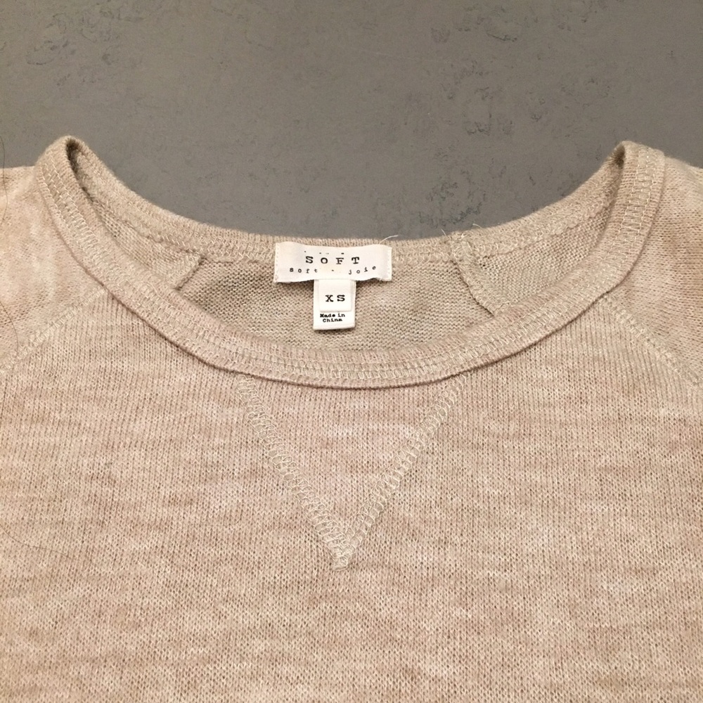 Joie Soft Rounded Hem Sweater - Oatmeal - XS