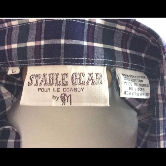 Western Shirt by Stable Wear Men's Large - Picture 3 of 3