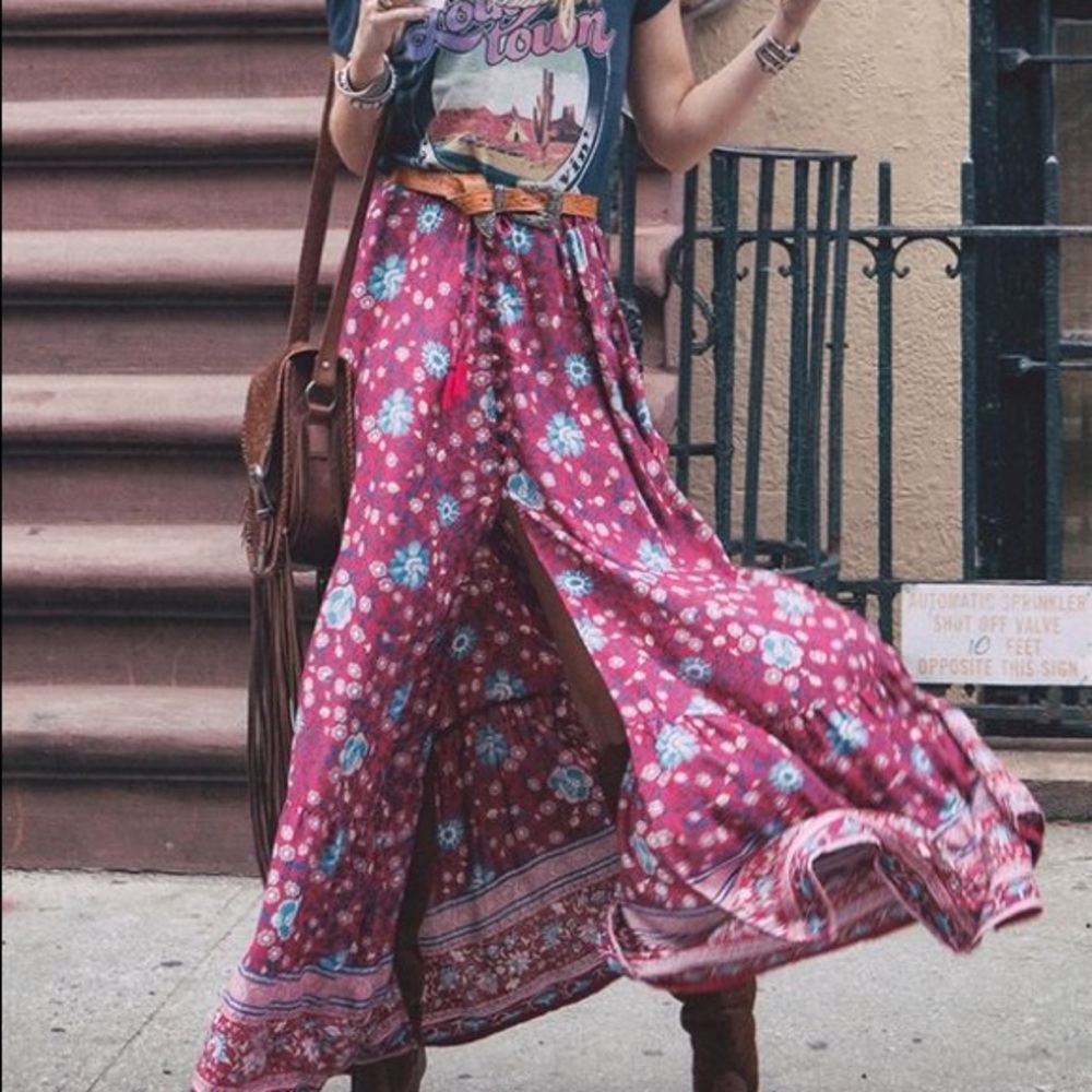 ISO spell designs folk town maxi skirt