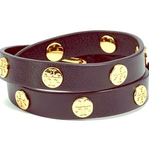 Tory Burch Double Wrap Logo Bracelet - Black