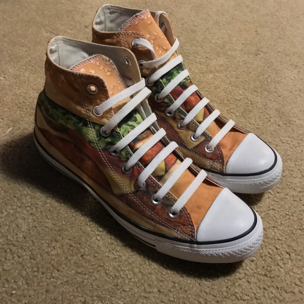Cheeseburger Converse High Tops