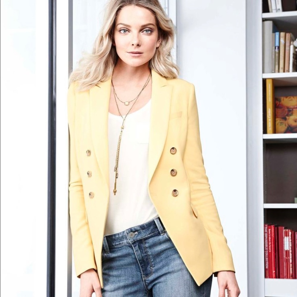 White House Black Market yellow, blazer, size 10