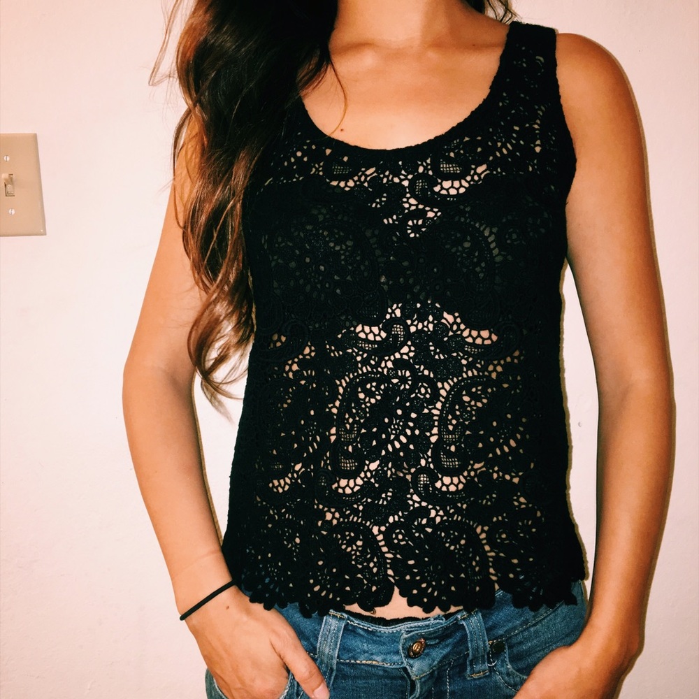 See-through Crochet Tank Top