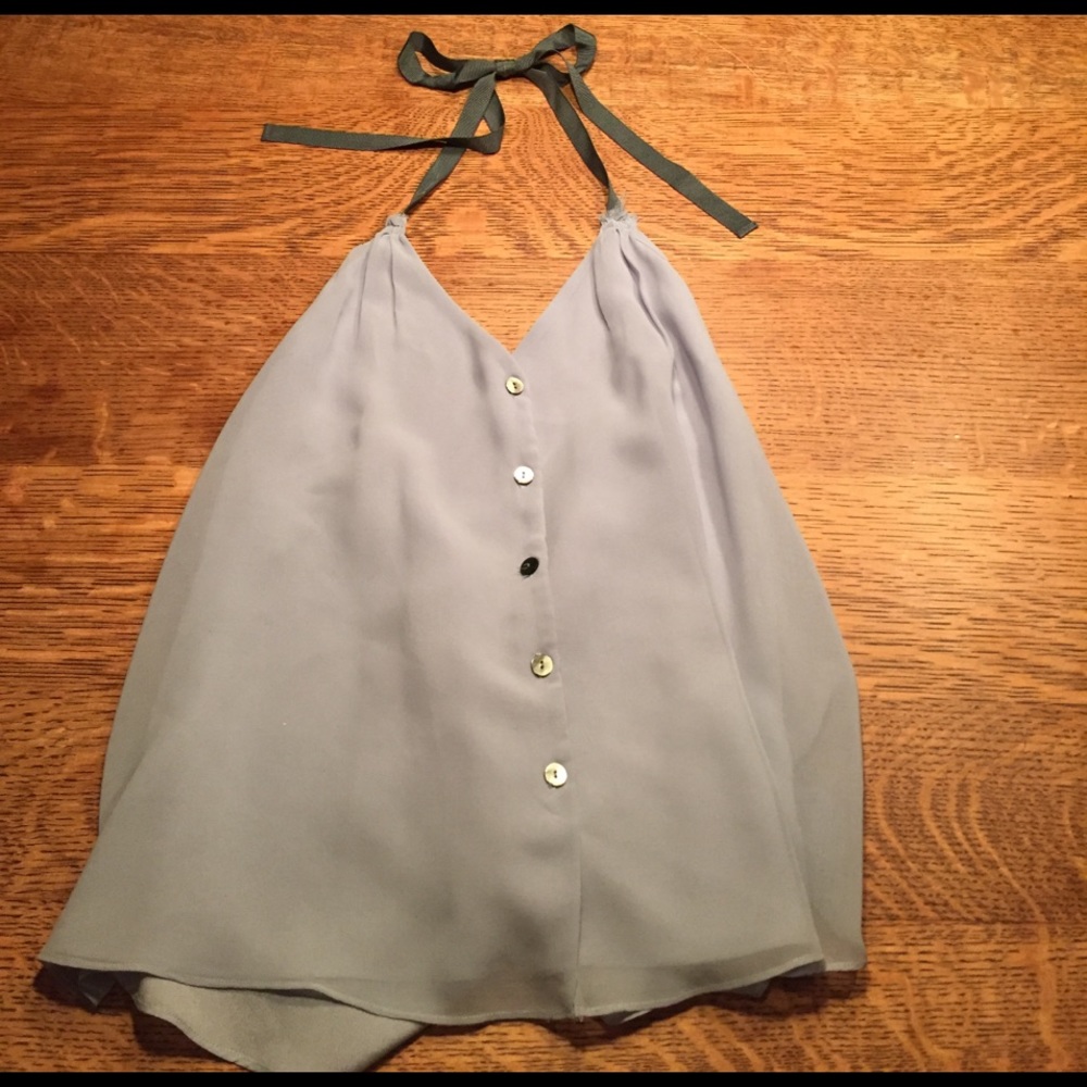 Sheer, drappy, halter top by Wink