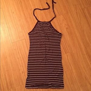 Strip halter dress