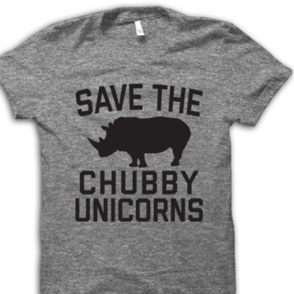 Save The Chubby Unicorns Funny Grey T-Shirt