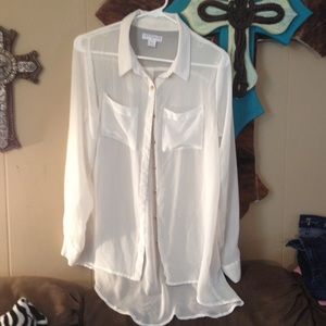 Sheer high low shirt