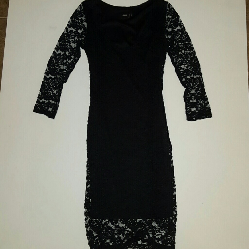 ASOS Size 4 LBT Black Lace Longsleeve Dress