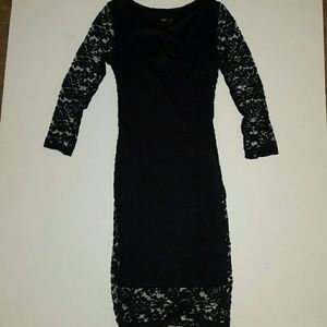 ASOS Size 4 LBT Black Lace Longsleeve Dress