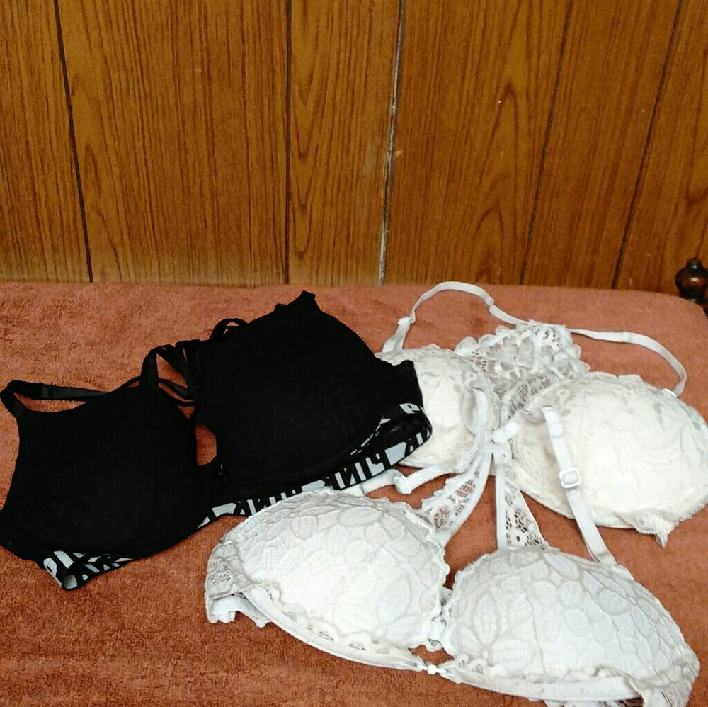 3 vs, pink bras