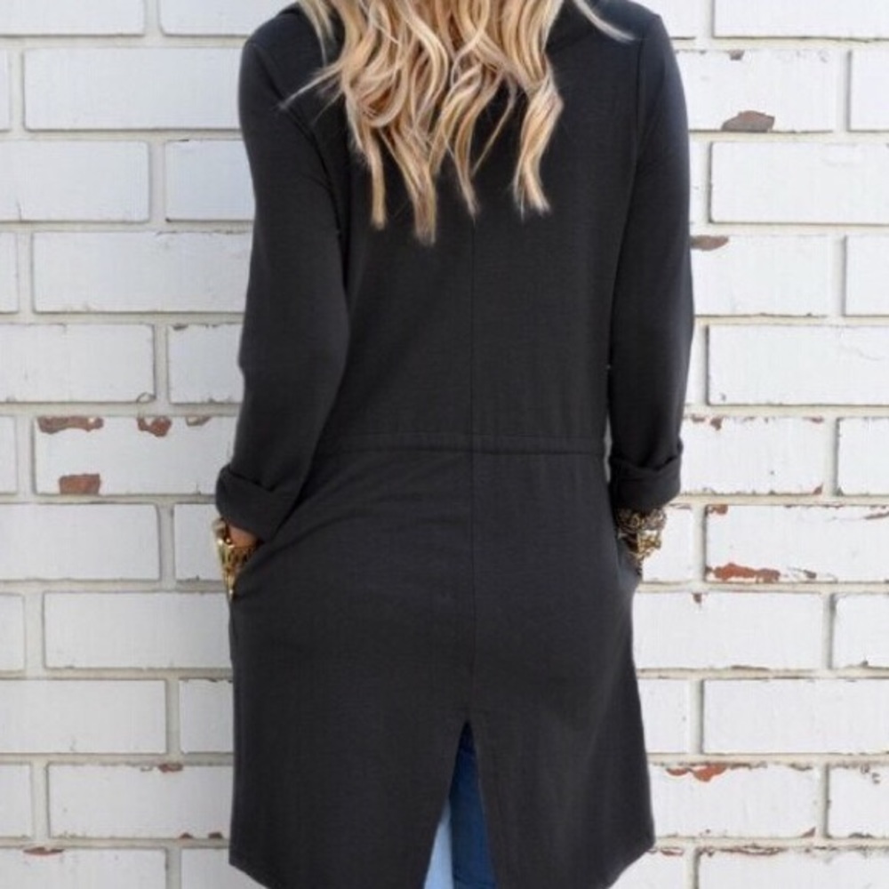 Gray cotton cardigan - Picture 3 of 4