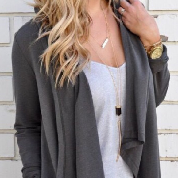 Gray cotton cardigan - Picture 2 of 4