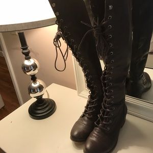 OVer the knee tie up boots