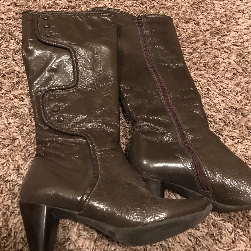 Bronx brown leather boots, size 8.
