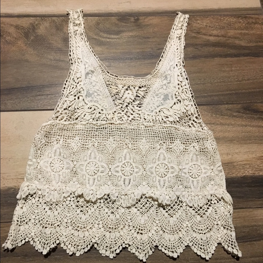 Cream Lace Crop