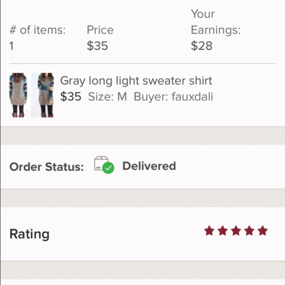 Gray long light sweater shirt - Picture 4 of 4