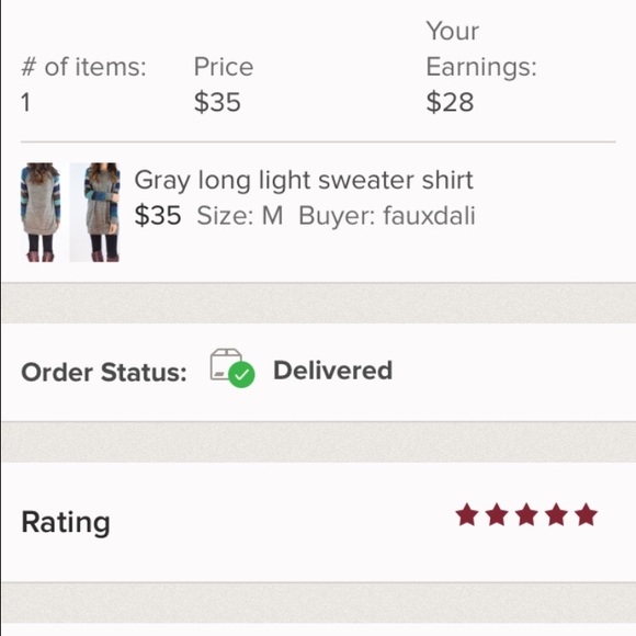 Gray long light sweater shirt - Picture 4 of 4