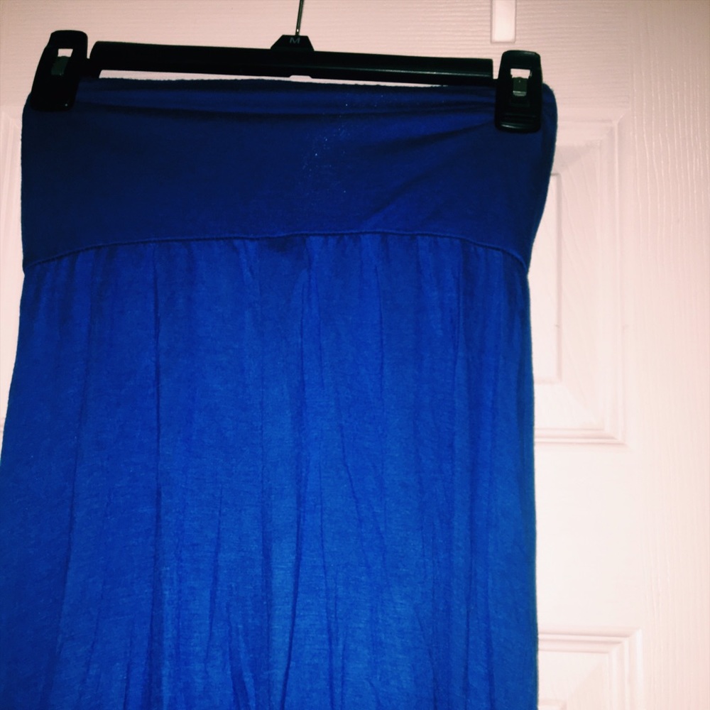 Comfy blue ankle length maxi skirt