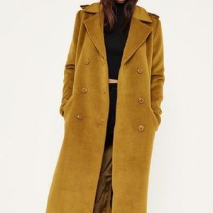 Missguided Maxi Green Coat