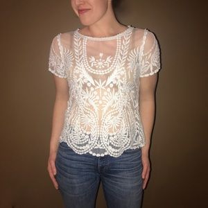 Hinge Mesh and Lace Top- BRAND NEW!