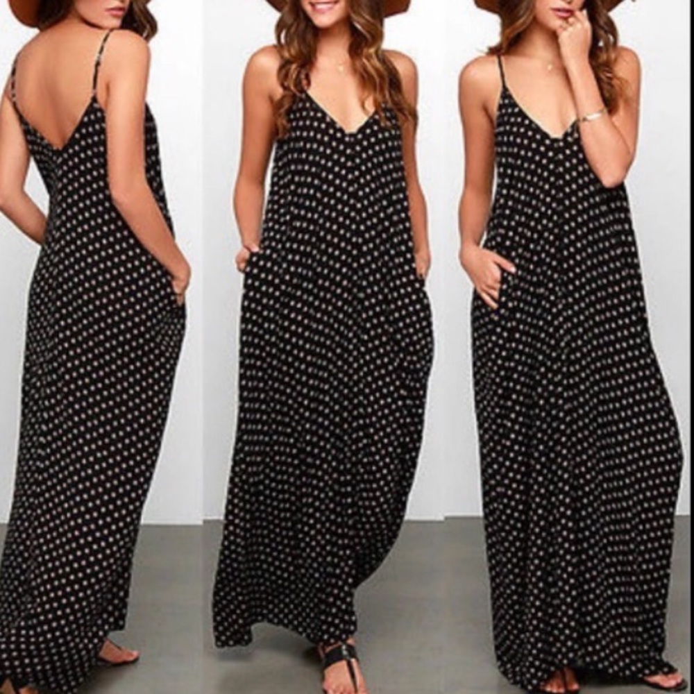 Polka dot maxi dress DRC157 - Picture 1 of 5
