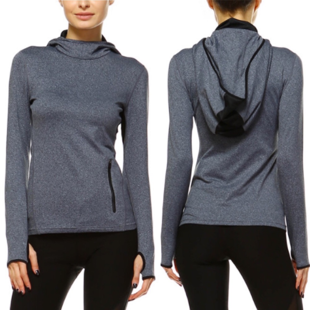 Gray Zip Pocket Hoodie