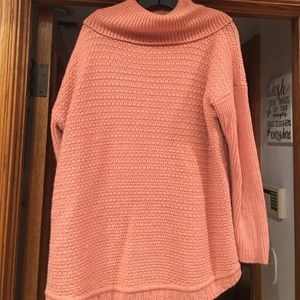 Peach loose turtle neck sweater