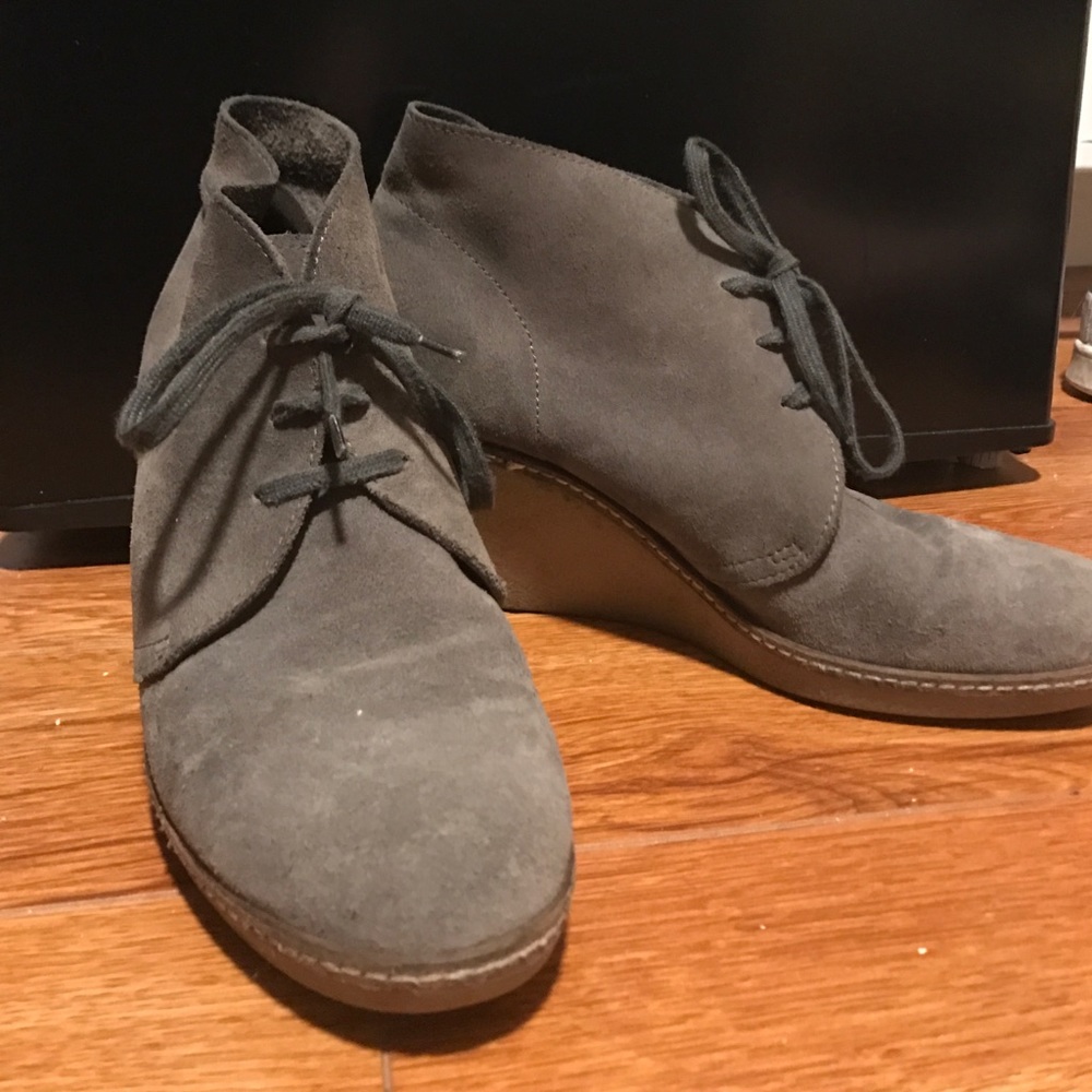 Gray J. Crew Macalister wedge boots