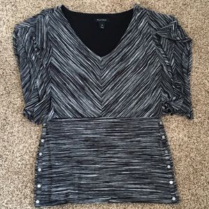 White House Black Market black striped shirt