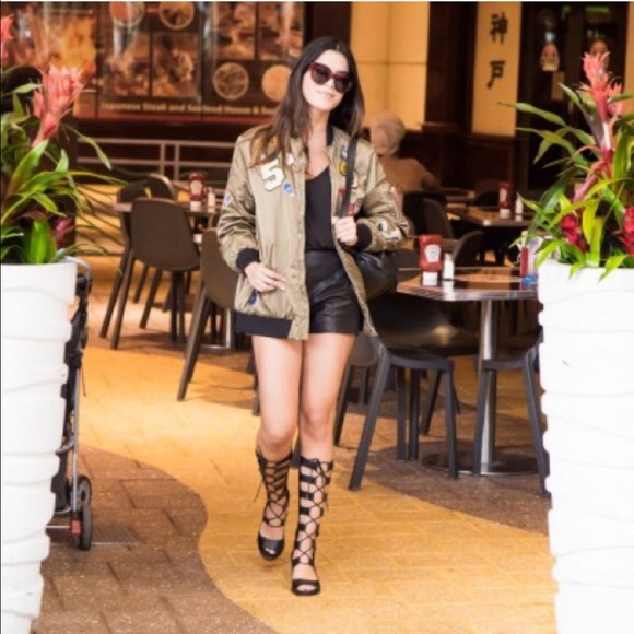 Taupe Boho Lace Up Gladiator Sandals - Picture 2 of 4