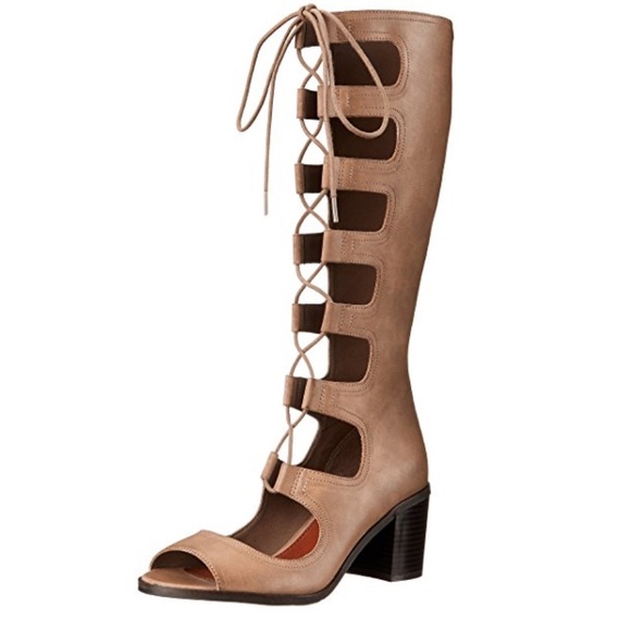 Taupe Boho Lace Up Gladiator Sandals - Picture 4 of 4