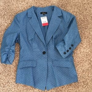 Monteau blue with white polka dots blazer