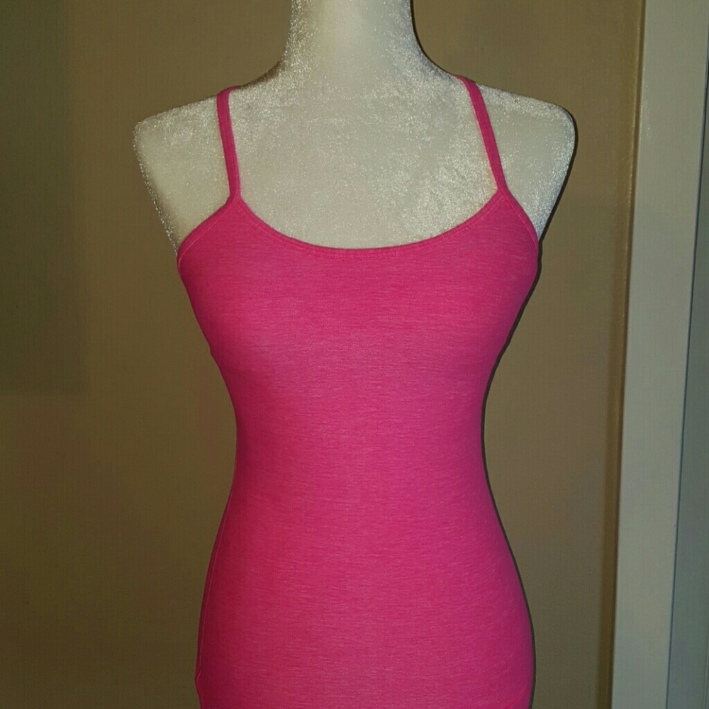 Lululemon Athletica Pink Power Y Gym Tank Top