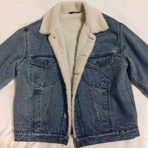 Brandy Melville Fur Denim Jacket