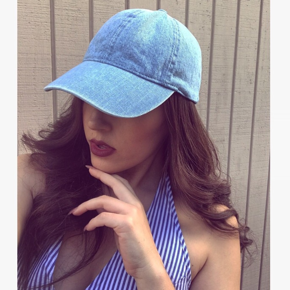 Denim baseball cap✨