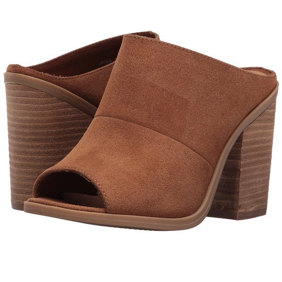 Stack Heeled Peep Toe Mules - Picture 3 of 4