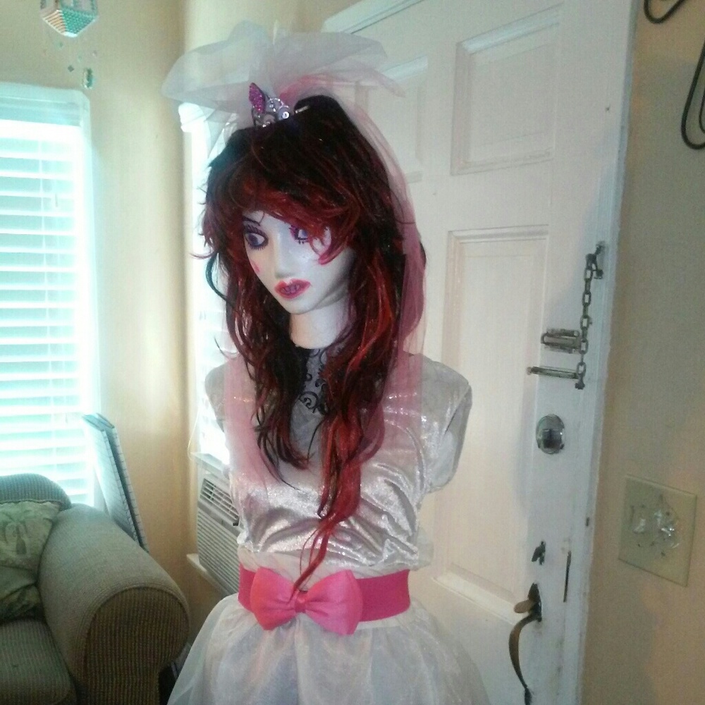 Bridal shower outfit and viel