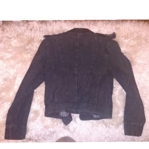 MOTO Dark navy blue denim jean jacket with lapels - Picture 4 of 5