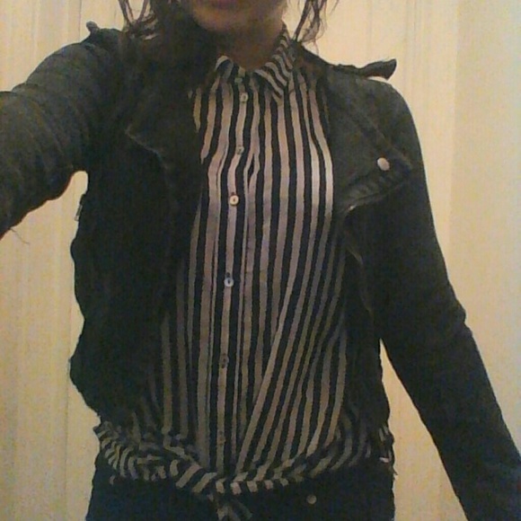 MOTO Dark navy blue denim jean jacket with lapels - Picture 5 of 5