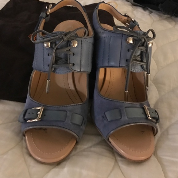 Tod's Blue open Toe heels - Picture 2 of 4