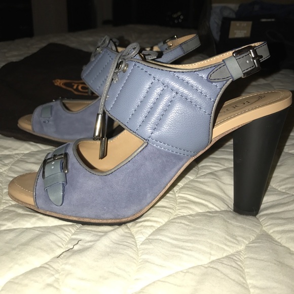 Tod's Blue open Toe heels - Picture 3 of 4