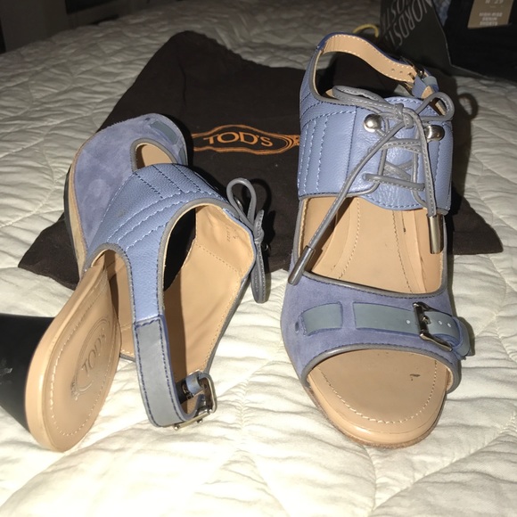 Tod's Blue open Toe heels - Picture 4 of 4