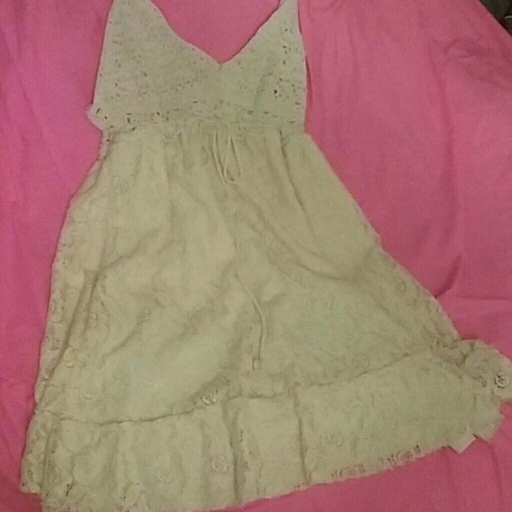 Wet Seal Cream Lace Knit Dress