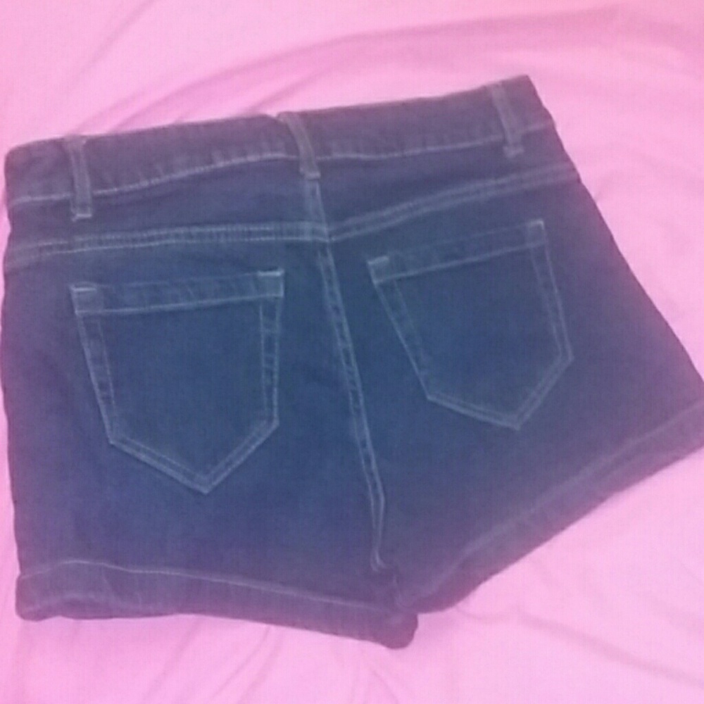 High Rise blue denim shorts