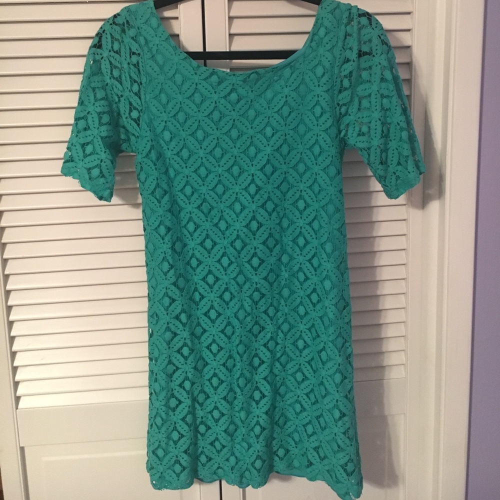 Foreign Exchange- Lace Seagreen Mini Dress Size SM