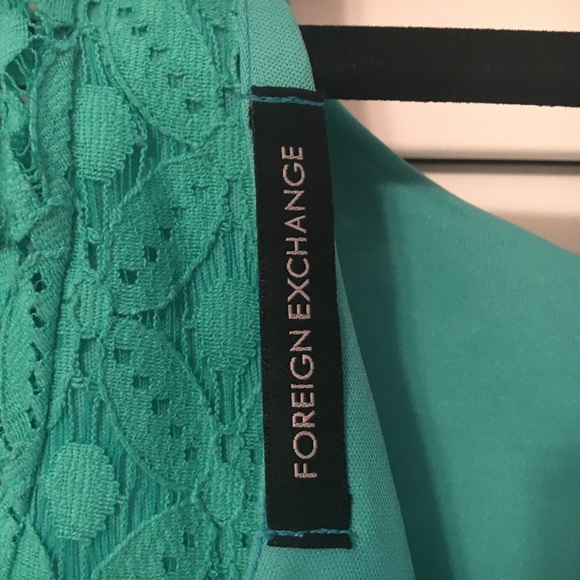 Foreign Exchange- Lace Seagreen Mini Dress Size SM - Picture 3 of 4