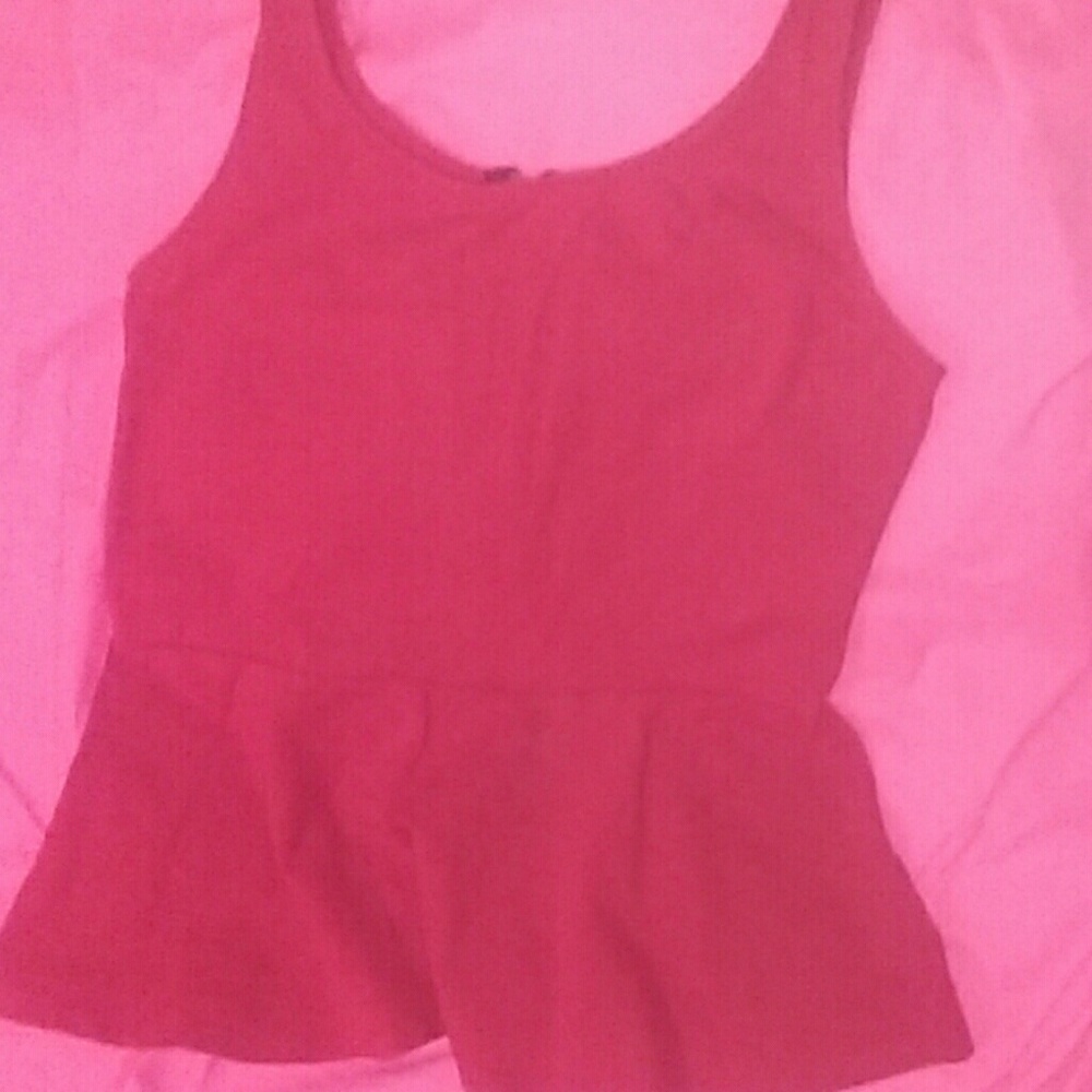 Express Size Medium Solid Red Tank Zipper back