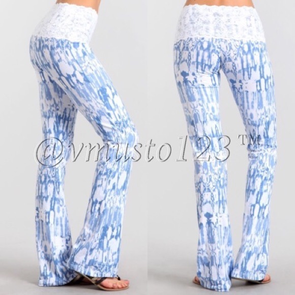 ‼️SMALL LAST PAIR - LACE WAIST BOOTCUT PANTS - Picture 2 of 5