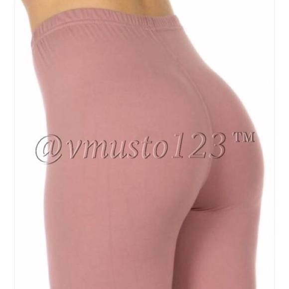 MEGA SOFT KNIT TRENDY MAUVE LEGGINGS - Picture 4 of 5