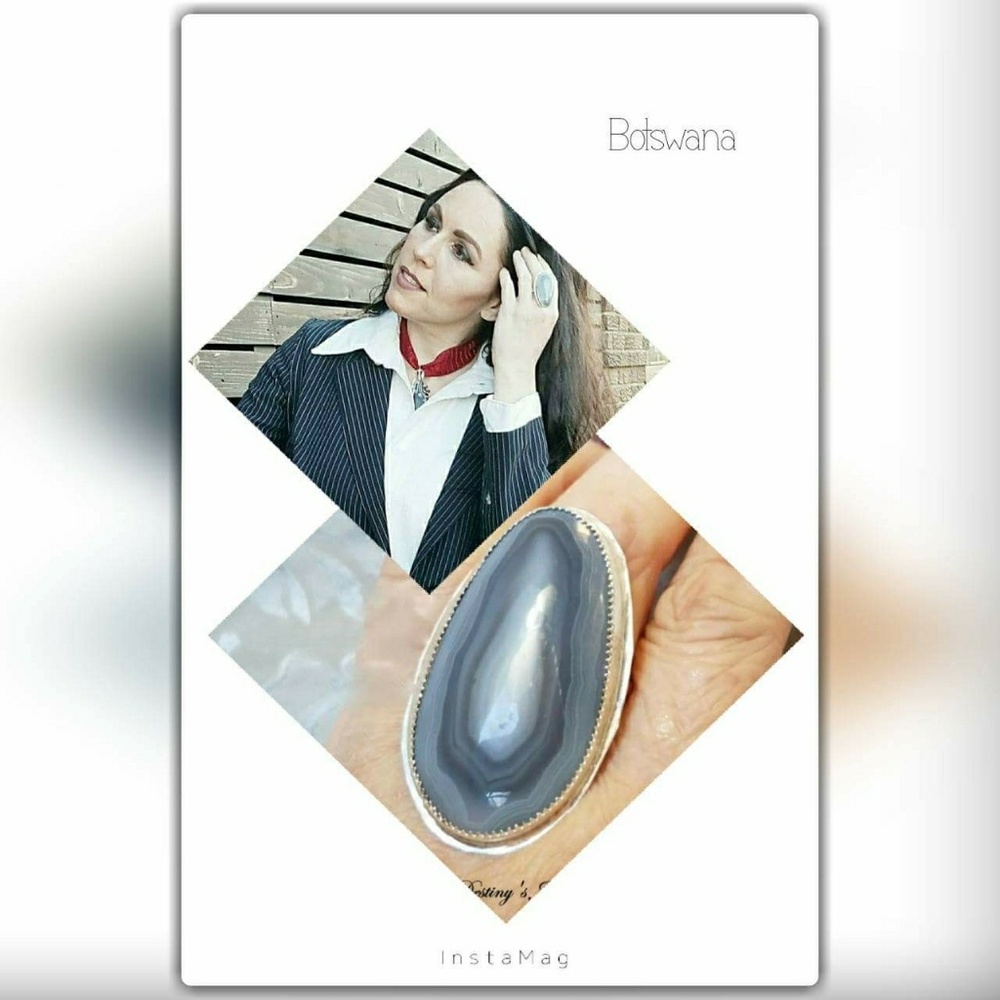 Botswana Unisex Sterling Silver Statement Ring